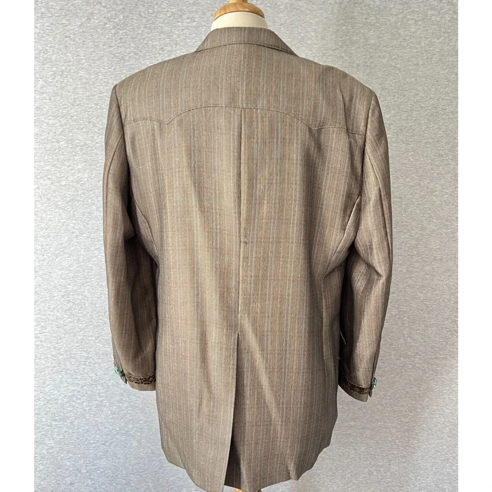Red Sky Sport Jacket Mens 44L Brown‎ Santa Fe 424 Western Cowboy Turquoise Flaws